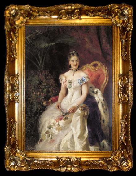 framed  Konstantin Makovsky Portrait of Countess Maria Mikhailovna Volkonskaya, ta009-2